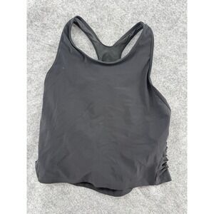 Alo Racerback Straps Tank Top Cut Out Size Large Women's Activewear Black